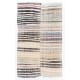 Vintage Hand-Woven Cotton Anatolian Kilim Rug. Flat-Weave Floor Covering