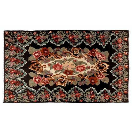 Handmade Bessarabian Kilim, Floral Rug. Vintage Tapestry. All Wool Handmade Bessarabian Kilim, Floral Rug. Vintage Tapestry. All Wool