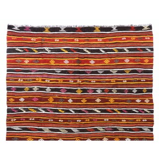 Striped Vintage Kilim, Double Sided Flat-Weave Rug