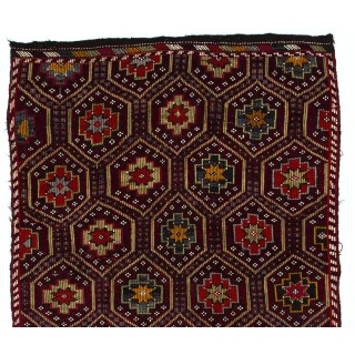 Vintage Anatolian Jajim Kilim Rug. One of a Kind Hand-woven Carpet