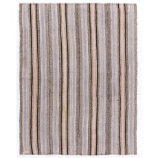 Vintage Hand-Woven Turkish Kilim, Decorative Striped Pattern Rug