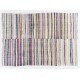 Colorful Vintage Cotton Turkish Kilim Colorful Vintage Cotton Turkish Kilim