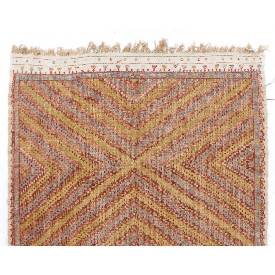 Beautiful Vintage Handwoven Central Anatolian Jijim Kilim Rug, circa 1955 Beautiful Vintage Handwoven Central Anatolian Jijim Kilim Rug, circa 1955