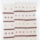 Vintage Wool and Cotton Kilim Rug with Pink Green Orange Blue Embroidery