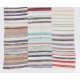 Lovely Multicolored Striped Kilim. Hand-Woven Cotton Turkish Rag Rug