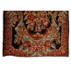 Hand-Woven Vintage Floral Pattern Tapestry. Eastern European Bessarabian Kilim Rug, 100% Organic Wool and Natural Dyes