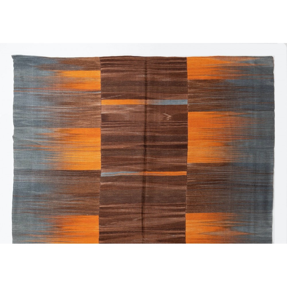Modern Anatolian Double Sided Kilim Rug, 100% Wool, Custom Options Available