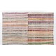Colorful Vintage Cotton Rag Rug, Flat-Weave Kilim Colorful Vintage Cotton Rag Rug, Flat-Weave Kilim