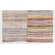 Colorful Vintage Cotton Rag Rug, Flat-Weave Kilim Colorful Vintage Cotton Rag Rug, Flat-Weave Kilim