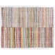 Colorful Vintage Cotton Rag Rug, Flat-Weave Kilim Colorful Vintage Cotton Rag Rug, Flat-Weave Kilim