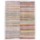 Colorful Vintage Cotton Rag Rug, Flat-Weave Kilim Colorful Vintage Cotton Rag Rug, Flat-Weave Kilim