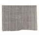 Natural Goat Wool and Hemp Hand-woven Vintage Kilim (Flat-weave) in Light Gray & Greenish Brown