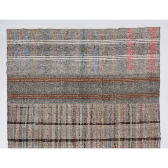 Cotton and Goat Wool Nomadic Kilim Rug Cotton and Goat Wool Nomadic Kilim Rug