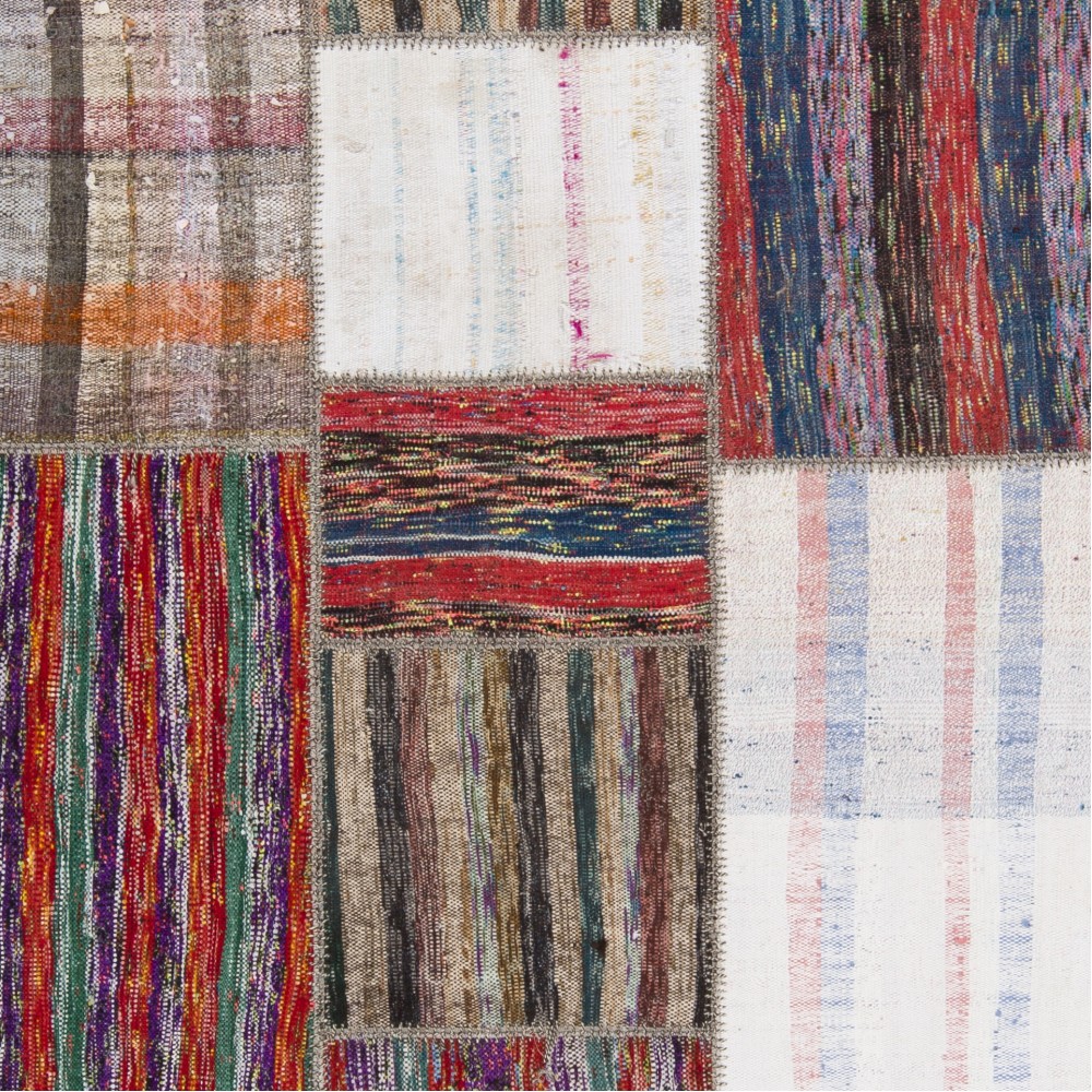 Vintage Handwoven Turkish Patchwork Kilim, Multicolored Striped Flatweave Rug, Custom Options Available Vintage Handwoven Turkish Patchwork Kilim, Multicolored Striped Flatweave Rug, Custom Options Available