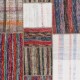 Vintage Handwoven Turkish Patchwork Kilim, Multicolored Striped Flatweave Rug, Custom Options Available Vintage Handwoven Turkish Patchwork Kilim, Multicolored Striped Flatweave Rug, Custom Options Available