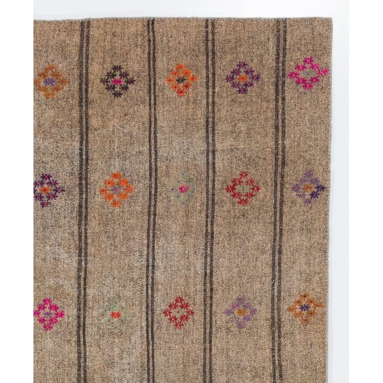 Vintage Handmade Anatolian Kilim "Flat-Weave" with Colorful Motifs Vintage Handmade Anatolian Kilim "Flat-Weave" with Colorful Motifs