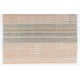 Mid-Century Vintage Cotton & Goat Wool Kilim with Orange Stripes