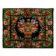 Flower Design Tapestry. Hand-Woven Vintage Eastern European Bessarabian Kilim Rug, 100% Organic Wool and Natural Dyes
