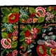 Flower Design Tapestry. Hand-Woven Vintage Eastern European Bessarabian Kilim Rug, 100% Organic Wool and Natural Dyes