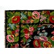 Flower Design Tapestry. Hand-Woven Vintage Eastern European Bessarabian Kilim Rug, 100% Organic Wool and Natural Dyes