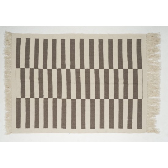 Hand-woven Turkish Kilim Rug, 100% Natural Undyed Wool, Custom Options Available