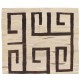 Greek Key Design Flat-Weave Kilim Rug. Made of Vintage Natural Hemp Yarns