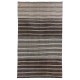 Large Hand-Woven Vintage Striped Kilim, Flat-weave Rug