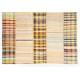 Hand-Woven Striped Cotton Kilim, Flat-Weave Rug