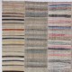 Vintage Handwoven Turkish Kilim, Colorful Striped Flatweave Rag Rug, Adjustable Size