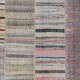 Vintage Handwoven Turkish Kilim, Colorful Striped Flatweave Rag Rug, Adjustable Size