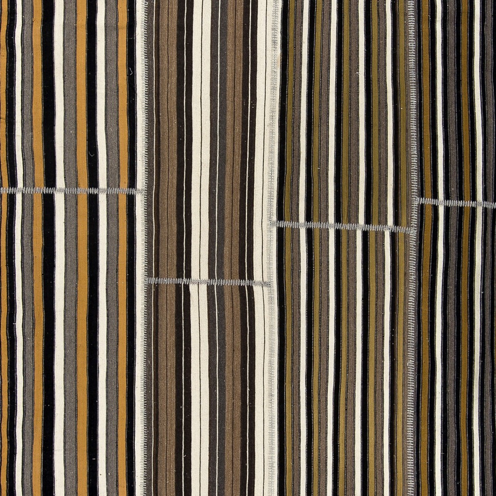Large Vintage Handwoven Turkish Kilim, Striped Nomadic Flatweave Rug Large Vintage Handwoven Turkish Kilim, Striped Nomadic Flatweave Rug
