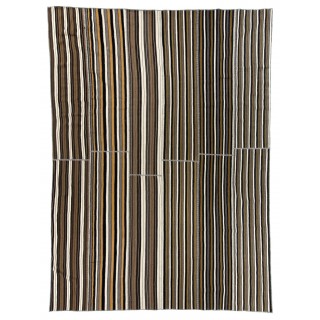 Vintage Large Striped Nomadic Turkish Kilim Rug