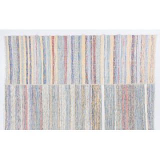 Large Cotton Rag Rug Kilim in Soft Colors (Adjustable) Large Cotton Rag Rug Kilim in Soft Colors (Adjustable)