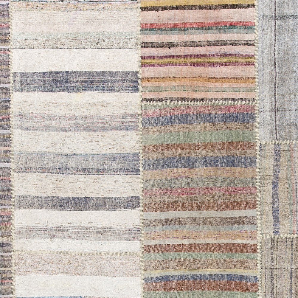 Oversize Cotton Kilim. Vintage Hand-Woven Rag Rug, Colorful Chaput Carpet