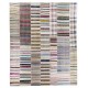"Adjustable" Colorful Oversize Rag Rug, Vintage Flat-Weave Cotton Kilim