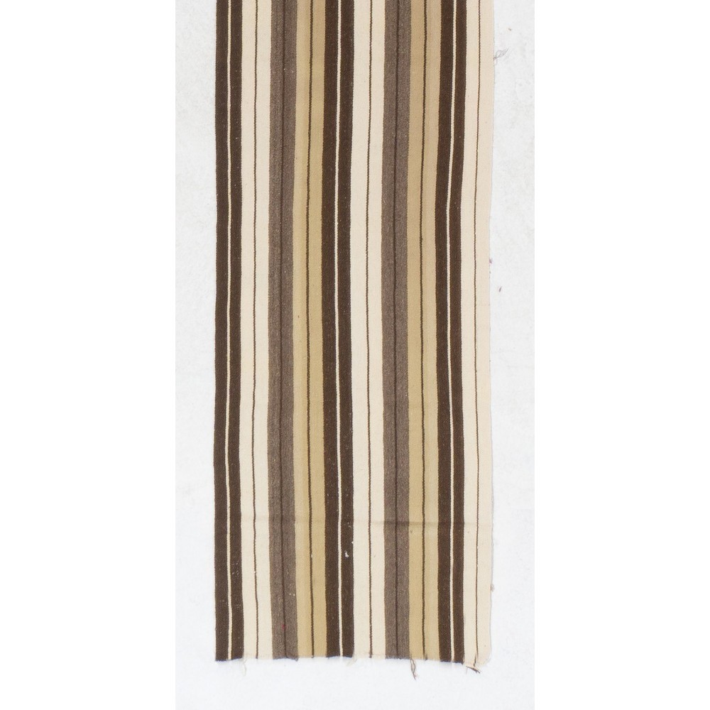 Narrow Kilim Runner with Stripes, Made of %100 Natural Wool