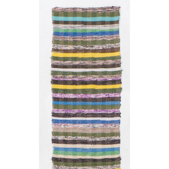 Extra-Long & Narrow Hallway Runner, Striped Handmade Turkish Kilim Rug Extra-Long & Narrow Hallway Runner, Striped Handmade Turkish Kilim Rug