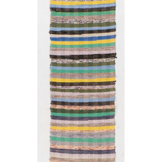 Extra-Long & Narrow Hallway Runner, Striped Handmade Turkish Kilim Rug Extra-Long & Narrow Hallway Runner, Striped Handmade Turkish Kilim Rug