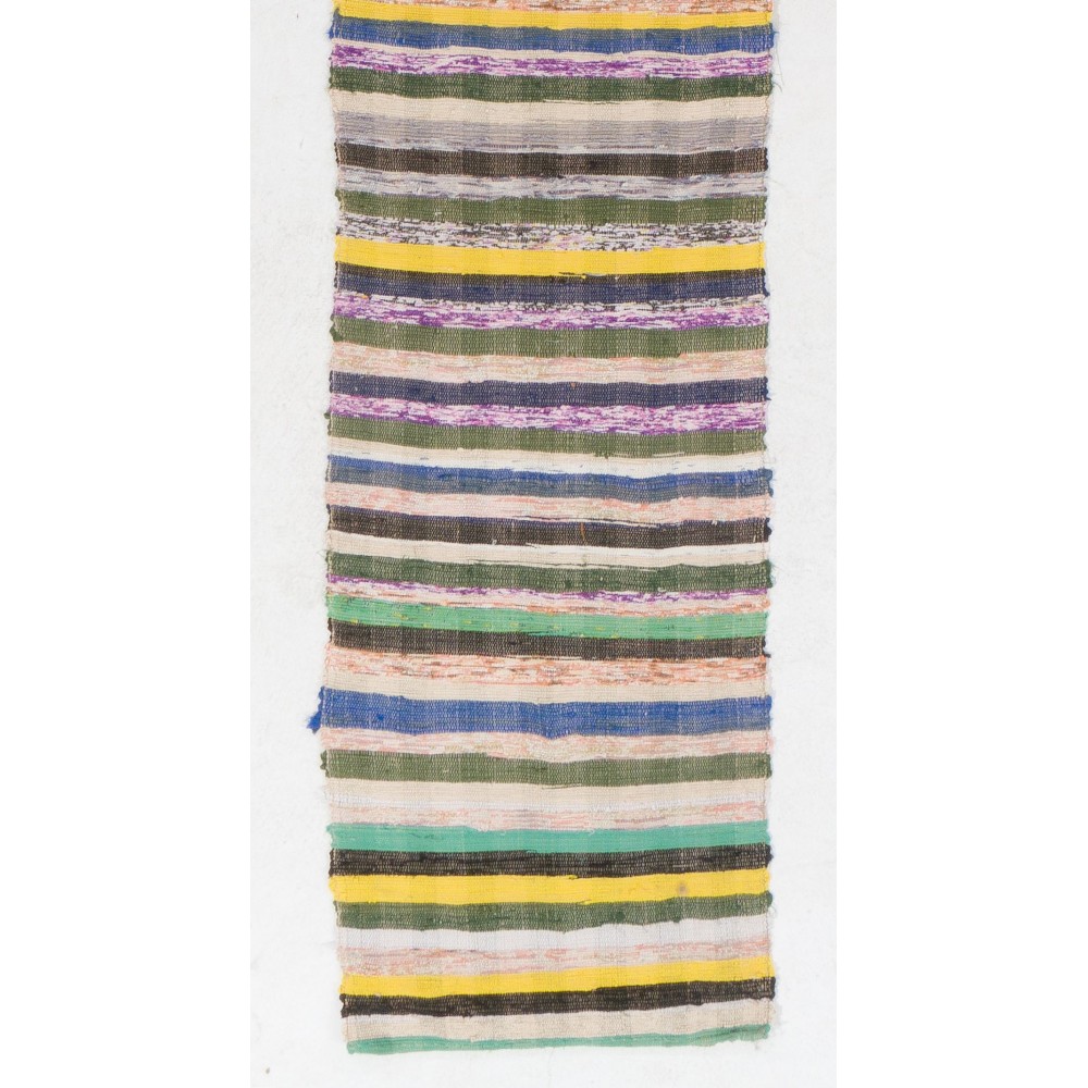 Extra-Long & Narrow Hallway Runner, Striped Handmade Turkish Kilim Rug