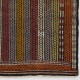 Vintage Turkish Jijim Prayer Kilim, Striped Mihrab Design Flatweave Rug in Orange, Olive and Burgundy