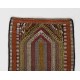 Vintage Anatolian Jajim Kilim Rug. One of a Kind Hand-woven Carpet