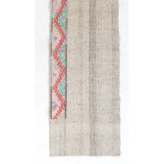 'Adjustable' Extra Long & Narrow Vintage Handmade Cotton Runner Kilim 'Adjustable' Extra Long & Narrow Vintage Handmade Cotton Runner Kilim