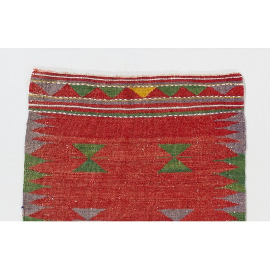 Hand-woven Vintage Anatolian Kilim, Flat-Weave Rug. Hand-woven Vintage Anatolian Kilim, Flat-Weave Rug.
