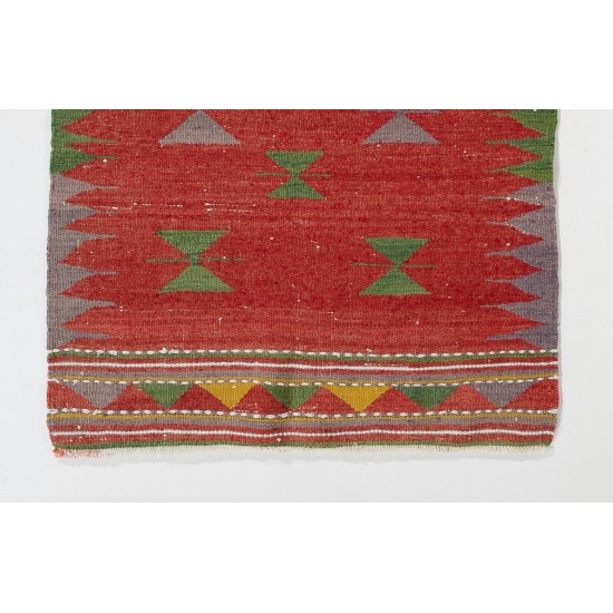 Hand-woven Vintage Anatolian Kilim, Flat-Weave Rug. Hand-woven Vintage Anatolian Kilim, Flat-Weave Rug.