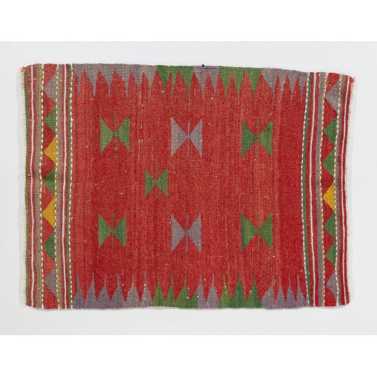 Hand-woven Vintage Anatolian Kilim, Flat-Weave Rug. Hand-woven Vintage Anatolian Kilim, Flat-Weave Rug.