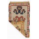 Semi Antique Rug with Colorful Border. Seat Cover or Door Mat. 100% Wool
