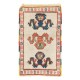 Semi Antique Rug with Colorful Border. Seat Cover or Door Mat. 100% Wool