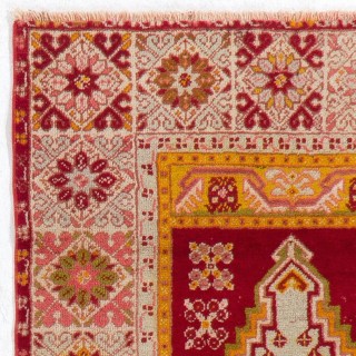 Semi-Antique Handmade Turkish Kirsehir Prayer Rug Semi-Antique Handmade Turkish Kirsehir Prayer Rug