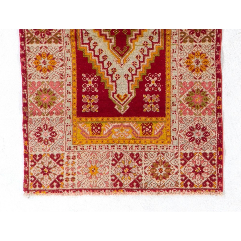 Semi Antique Handmade Turkish Kirsheir Prayer Rug