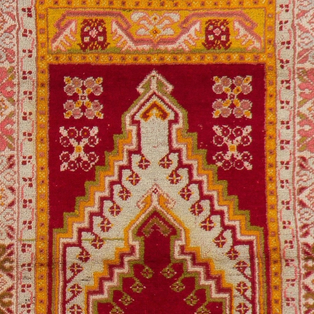 Semi-Antique Handmade Turkish Kirsehir Prayer Rug Semi-Antique Handmade Turkish Kirsehir Prayer Rug